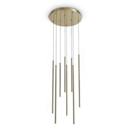 Look Cluster Pendant Ceiling Light Brass 8x LED 1550lm 3000K - thumbnail 1