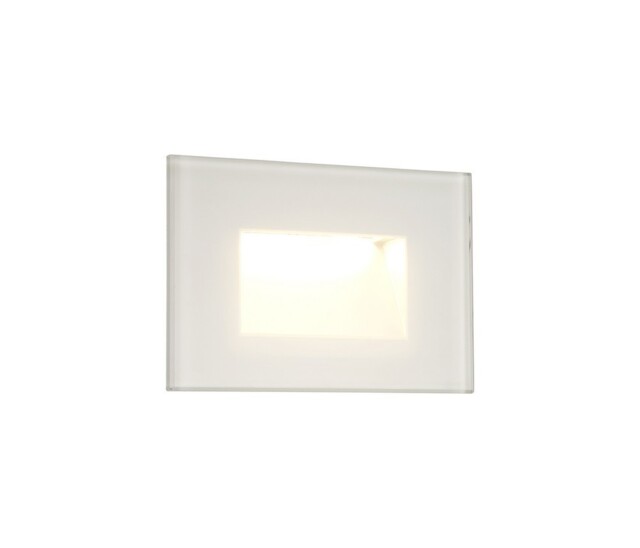 Hillsdale Recessed Rectangle Wall Lamp, 1 x 3.3W LED, 3000K, 145lm, IP65, White - image 1