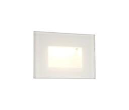 Hillsdale Recessed Rectangle Wall Lamp, 1 x 3.3W LED, 3000K, 145lm, IP65, White - thumbnail 1