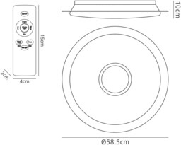 Maldivas 40W Tuneable White 3000K-6000K, 2800lm, Dimmable Flush Fitting with Remote Control - thumbnail 2