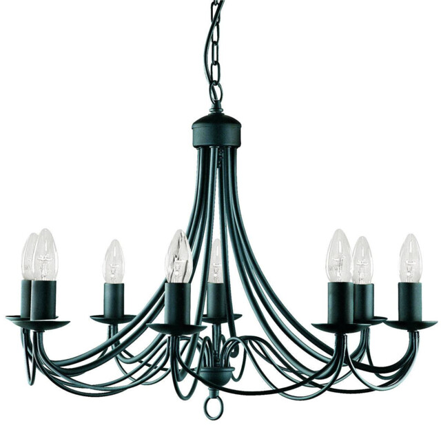 Maypole 8 Light Chandelier Black Finish, E14 - image 1
