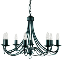 Maypole 8 Light Chandelier Black Finish, E14