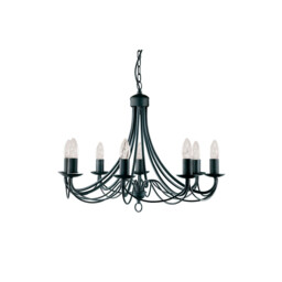 Maypole 8 Light Chandelier Black Finish, E14 - thumbnail 3