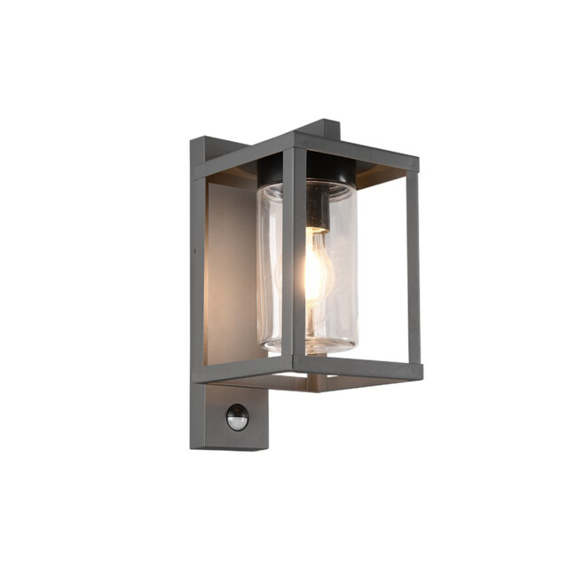 Lunga Modern Outdoor Wall Lantern Anthracite IP44 with PIR - image 1
