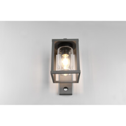 Lunga Modern Outdoor Wall Lantern Anthracite IP44 with PIR - thumbnail 5
