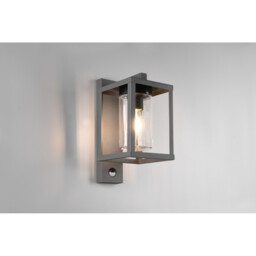 Lunga Modern Outdoor Wall Lantern Anthracite IP44 with PIR - thumbnail 2