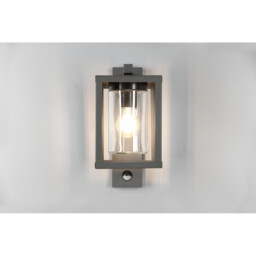 Lunga Modern Outdoor Wall Lantern Anthracite IP44 with PIR - thumbnail 3
