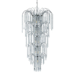 Waterfall 13 Light Crystal Chandelier Chrome Finish, E14 - thumbnail 3