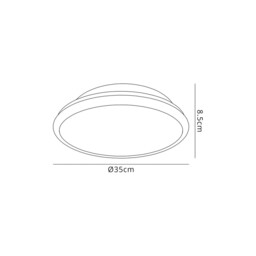 Greig Flush Ceiling, 36cm 1 x 18W LED, 3000K, 1044lm, IP44, Satin Nickel, Crystaline - thumbnail 2