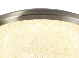 Greig Flush Ceiling, 36cm 1 x 18W LED, 3000K, 1044lm, IP44, Satin Nickel, Crystaline - thumbnail 5