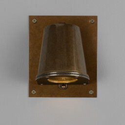 Wade Outdoor Wall Light With Back Plate, Antique Brass, IP54 - thumbnail 2