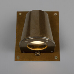Wade Outdoor Wall Light With Back Plate, Antique Brass, IP54 - thumbnail 5