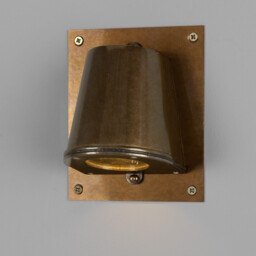 Wade Outdoor Wall Light With Back Plate, Antique Brass, IP54