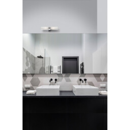 Polo 40cm Bathroom Wall Lamp White Opal Glass Chrome Aluminium LED E14 IP44 - thumbnail 2