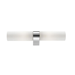 Polo 40cm Bathroom Wall Lamp White Opal Glass Chrome Aluminium LED E14 IP44