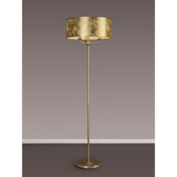 Banyan 3 Light Switched Floor Lamp With 50cm x 20cm Gold Leaf Shade Champagne Gold/Gold Leaf - thumbnail 2