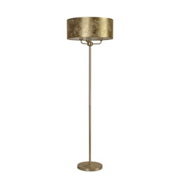 Banyan 3 Light Switched Floor Lamp With 50cm x 20cm Gold Leaf Shade Champagne Gold/Gold Leaf - thumbnail 5