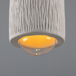 Osier Bathroom Pendant, Matte White Striped, Matte Black, IP44 - thumbnail 5