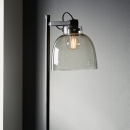 Urban Task Floor Lamp Smokey Grey Tinted Glass & Black Chrome Plate E27 - thumbnail 5