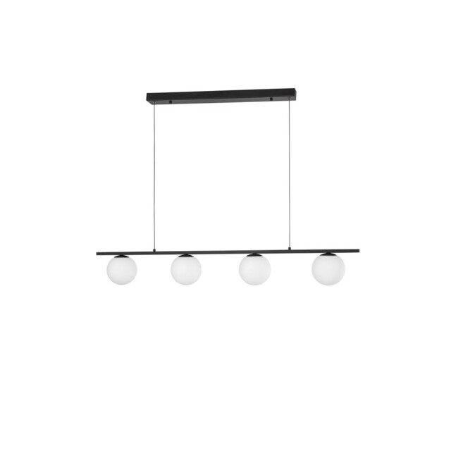 Joline Bar Pendant Ceiling Light Sandy Black Metal, Aluminium White Opal Glass LED 32W 2060Lm 3200K - image 1