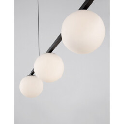 Joline Bar Pendant Ceiling Light Sandy Black Metal, Aluminium White Opal Glass LED 32W 2060Lm 3200K - thumbnail 5