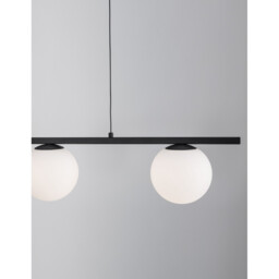 Joline Bar Pendant Ceiling Light Sandy Black Metal, Aluminium White Opal Glass LED 32W 2060Lm 3200K - thumbnail 3
