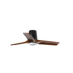 Heywood Tub 90cm LED Ceiling Fan Black, Walnut Blades