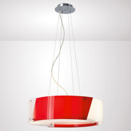 Dakota Pendant Small 4 Light E27 Polished Chrome/Red & White Acrylic - thumbnail 2