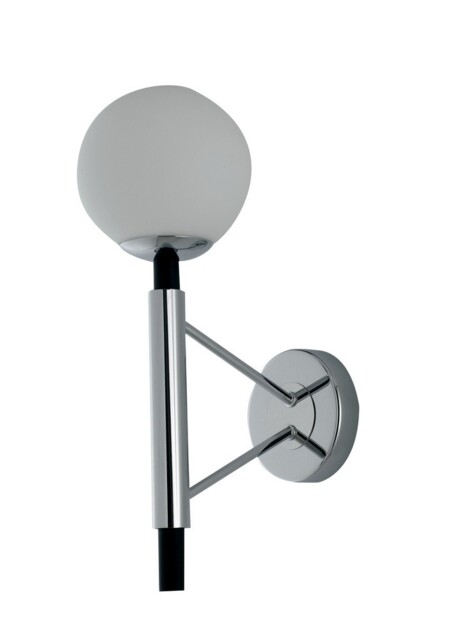 Hammond Globe Wall Lamp, Chrome, Opal, White, E14