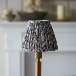 Upton Rechargeable Brushed Aged Brass Plate Table Lamp with Pearl Grey Fabric Leaf Shade 16cm Integrated LED - thumbnail 5
