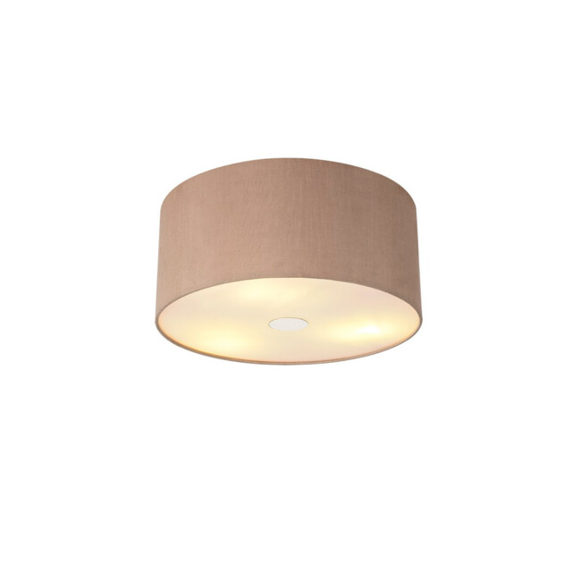 Baymont Polished Chrome 3 Light E27 Flush Ceiling With 40cm x 18cm Dual Faux Silk Shade, Antique Gold/Ruby - image 1
