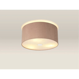 Baymont Polished Chrome 3 Light E27 Flush Ceiling With 40cm x 18cm Dual Faux Silk Shade, Antique Gold/Ruby - thumbnail 2