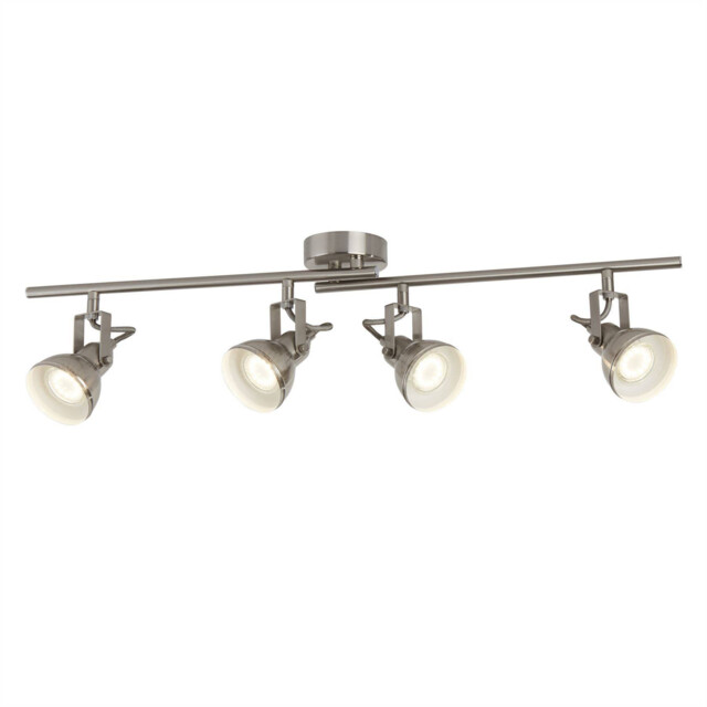 Focus 4 Light Adjustable Spotlight Bar Satin Silver, GU10 - image 1