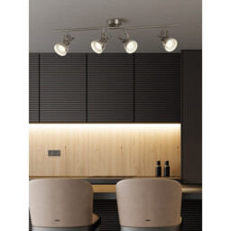 Focus 4 Light Adjustable Spotlight Bar Satin Silver, GU10 - thumbnail 2