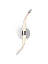 Armonia Wall Lamp Wave, 12W LED, 3000K, 900lm, Polished Chrome, Frosted Acrylic - thumbnail 1