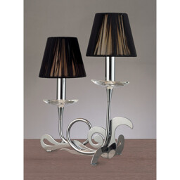 Acanto Table Lamp 2 Light E14, Polished Chrome With Black Shades - thumbnail 2
