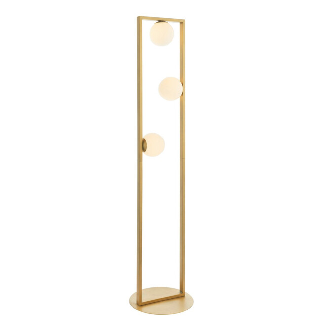 Teo Multi Arm Floor Lamp Brushed Gold Finish, Gloss Opal Glass, 3x G9 - image 1