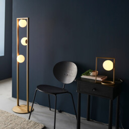 Teo Multi Arm Floor Lamp Brushed Gold Finish, Gloss Opal Glass, 3x G9 - thumbnail 5