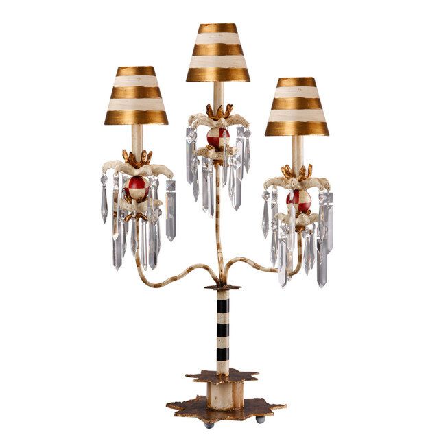 Birdland 1 Light Table Lamp Black, Gold, Crystal, E27 - image 1
