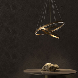 Modern Rim Integrated LED Black 3 Tier Circular Pendant Ceiling Light - thumbnail 2