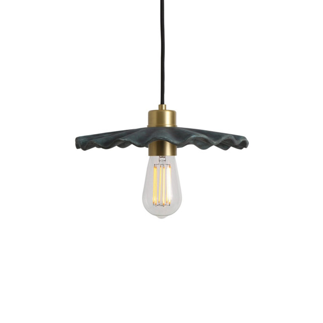 Kapok Pendant Blue Earth, Satin Brass - image 1