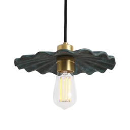 Kapok Pendant Blue Earth, Satin Brass - thumbnail 2