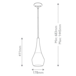 Kichler Deela Slim Pendant Ceiling Light Contemporary Black 1x E27 - thumbnail 3
