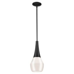 Kichler Deela Slim Pendant Ceiling Light Contemporary Black 1x E27 - thumbnail 1