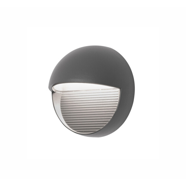 Krypton Outdoor Flush Wall Lamp Dark Grey Aluminium, Glass LED 6W 480Lm 3000K IP54 - image 1