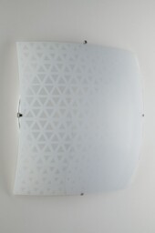 Maori Decorative Flush Ceiling Light, White Glass, E27