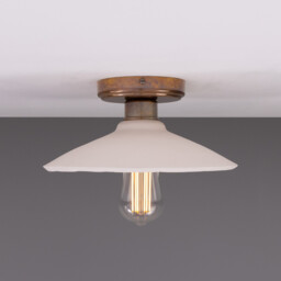 Pyrus Ceiling Light, Matte White Striped, Antique Brass - thumbnail 2