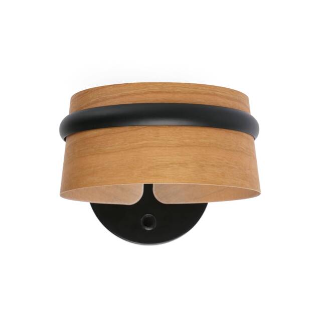 Loop LED Indoor Wall Lamp Black, Wood - image 1