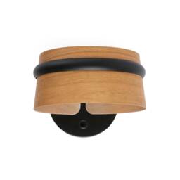 Loop LED Indoor Wall Lamp Black, Wood - thumbnail 1