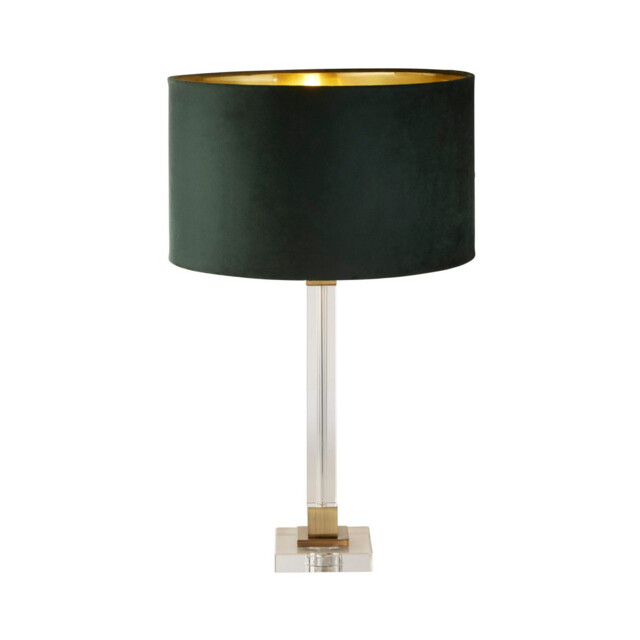 Scarborough Table Lamp Crystal, Brass, Green Velvet - image 1